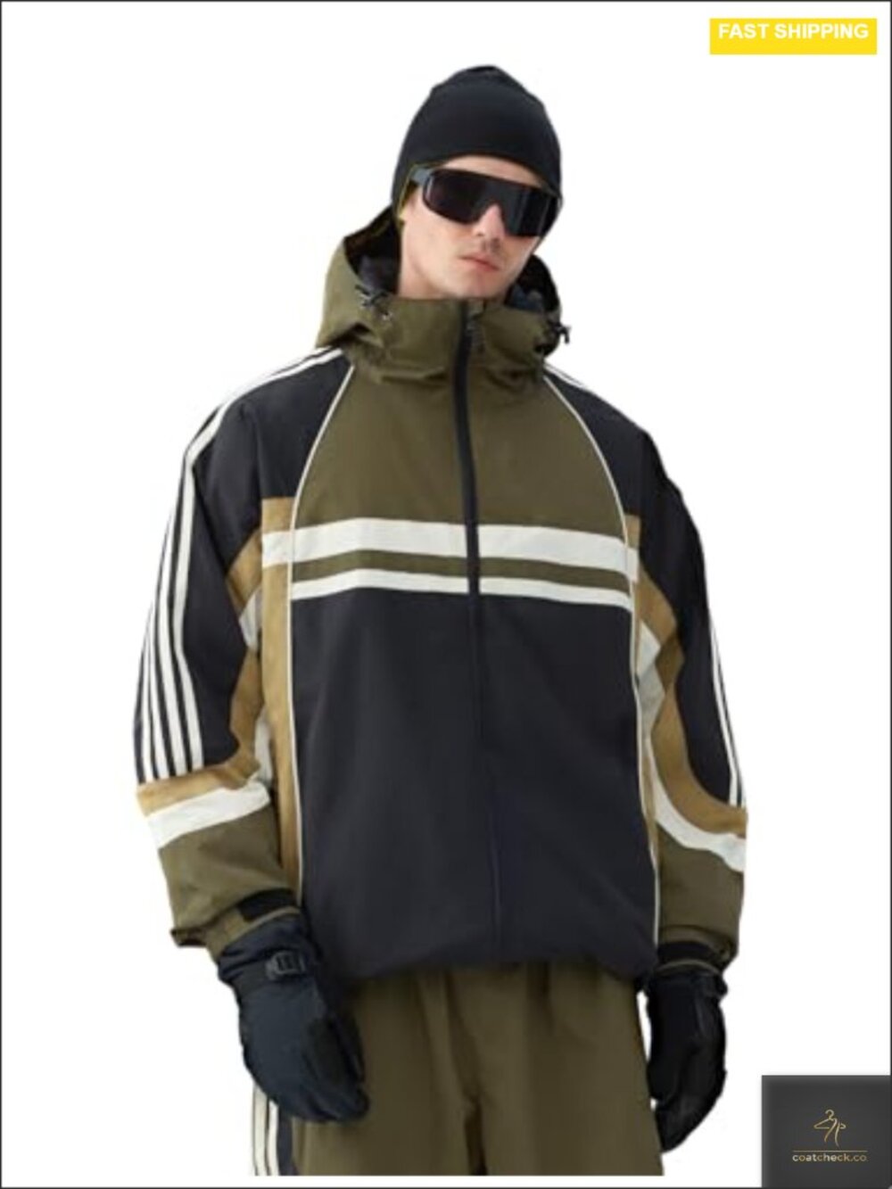 Insulated Ski Snowboard Jacket 20K Waterproof Nylon Polyester Unisex Winter